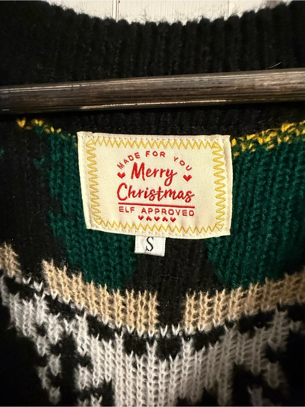 Festive Black and Red Holiday Cardigan Sweater